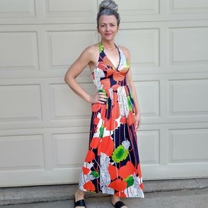 vintage COLE OF CALIFORNIA halter maxi dress S